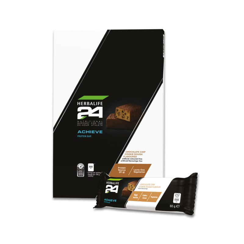 H24 Achieve Protein Bars Chocolate Chip Cookie Dough Flavoureād 6 bars per carton x 60g each